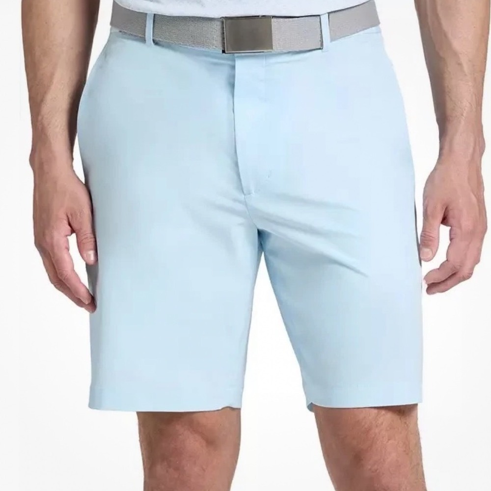 Walter Hagen Clubhouse 8" Chino Shorts Mens 40 Soft Blue Stretch UPF 50 MGA14213